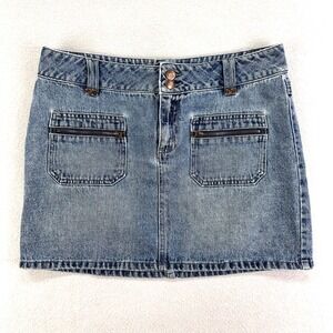 Vintage Tilt‎ Y2K Denim Jean Mini Skirt Womens 9 Indie Sleaze Bareback